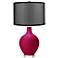 French Burgundy Ovo Table Lamp with Organza Black Shade
