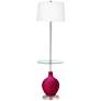 French Burgundy Ovo Tray Table Floor Lamp
