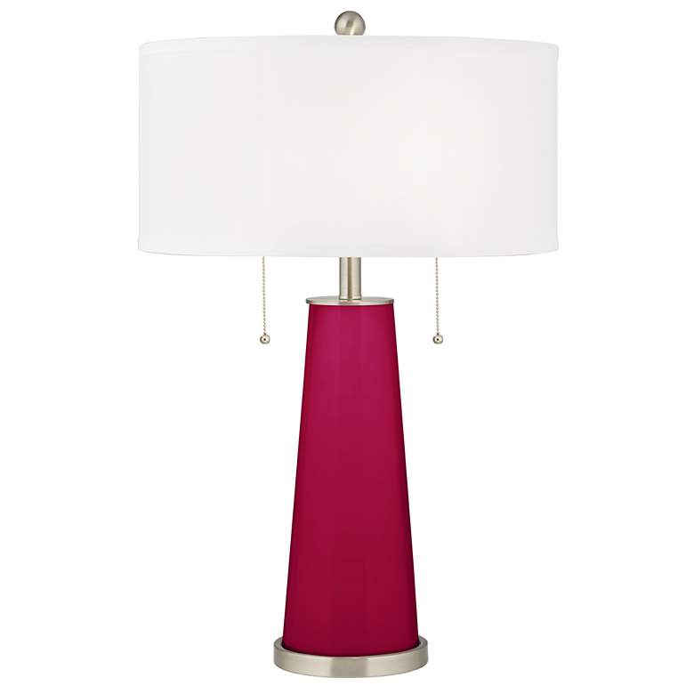 Image 2 French Burgundy Peggy Glass Table Lamp With Dimmer