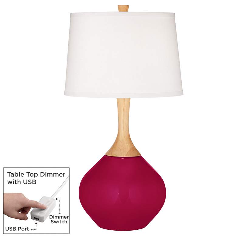 Image 1 French Burgundy Wexler Table Lamp with Dimmer