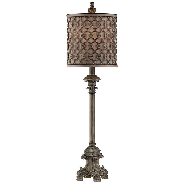 Image 2 French Candlestick 34" High Buffet Table Lamp with USB Cord Dimmer