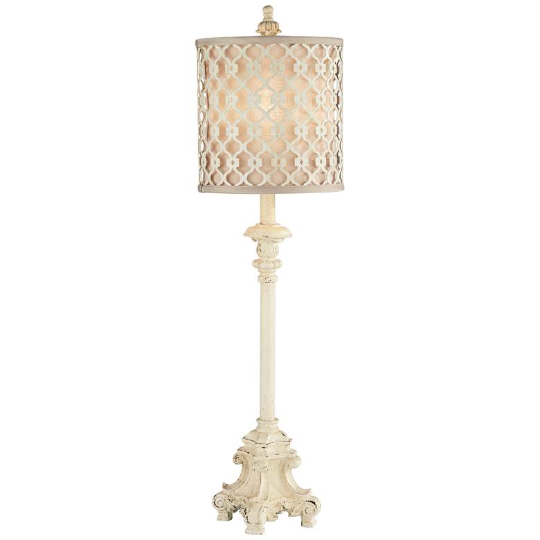 French Candlestick 34&quot; High Ivory Buffet Lamp
