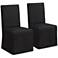 French Collection Black Slipcover Accent Chair Set of 2