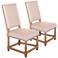 French Collection Natural Linen Accent Chairs Set of 2