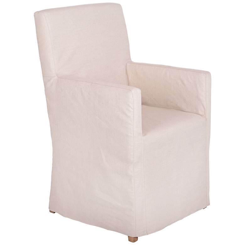 Image 1 French Collection Natural Linen Slipcover Captain Chair