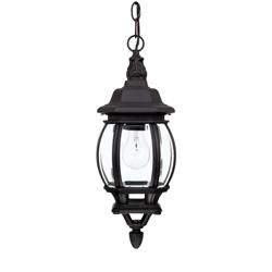French Country 16 1/2&quot; High Black Outdoor Hanging Light