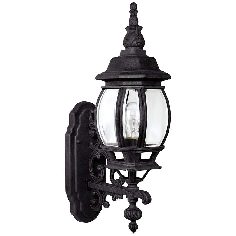 Image 2 French Country 19 inch High Black Outdoor Lantern Wall Light