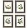 French Dogs 21" High 4-Piece Giclee Framed Wall Art Set