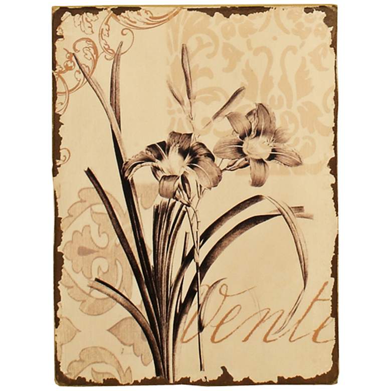 Image 1 French Floral Vente 15 3/4 inch High Contemporary Wall Art