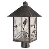 French Garden 17&quot; High Glass and Bronze Outdoor Post Light