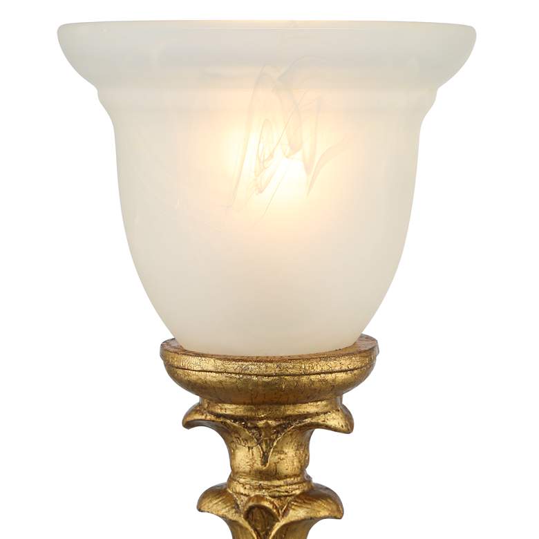 French Gold Finish Alabaster Glass Traditional Uplight Console Lamp more views