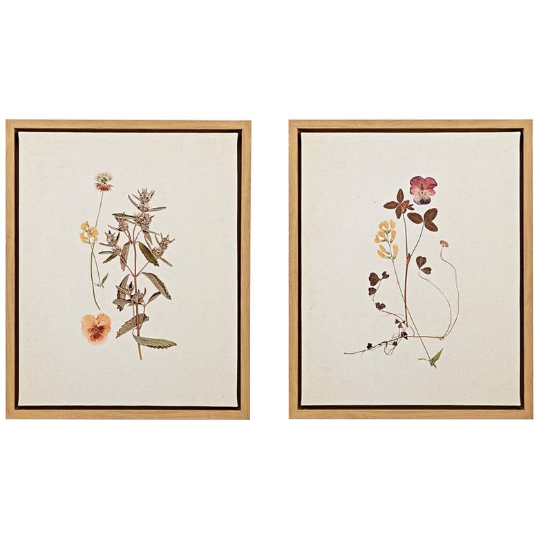 Image 2 French Herbarium 21 3/4"H 2-Piece Framed Canvas Wall Art Set
