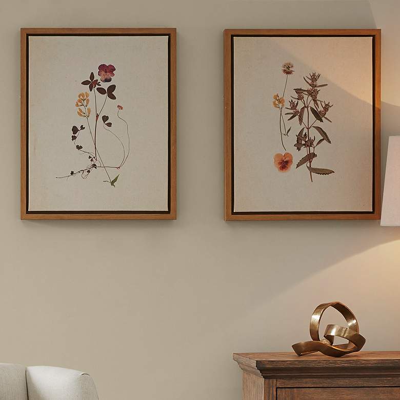 Image 1 French Herbarium 21 3/4 inchH 2-Piece Framed Canvas Wall Art Set