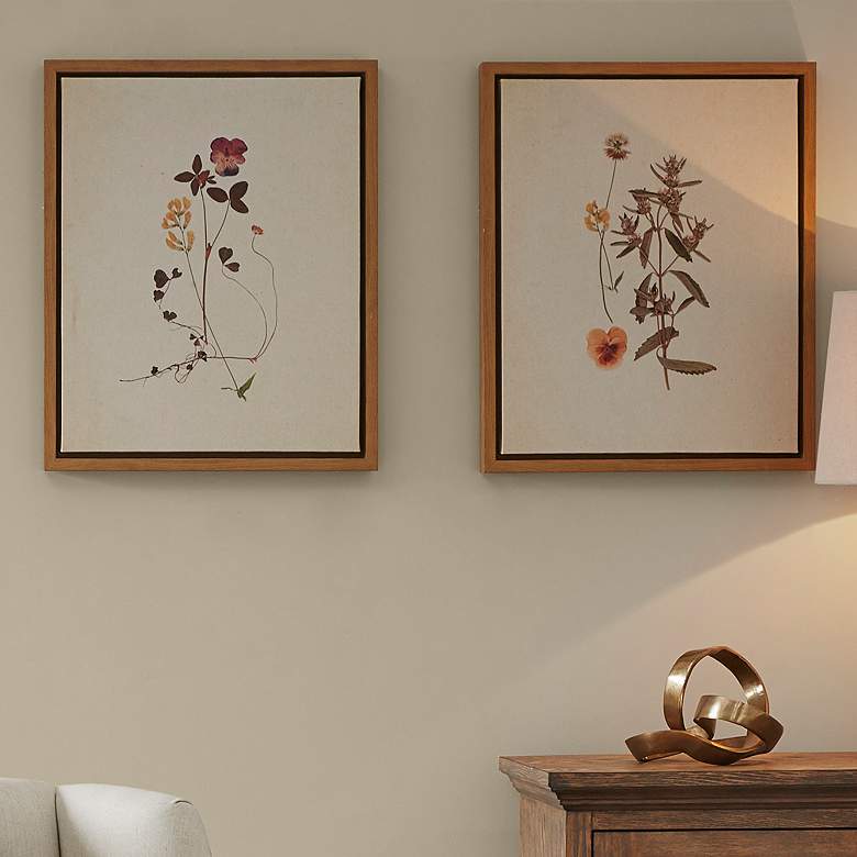 Image 1 French Herbarium 21 3/4"H 2-Piece Framed Canvas Wall Art Set
