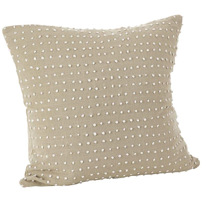 Image 1 French Knot 20 inch Square Natural Cotton Accent Pillow