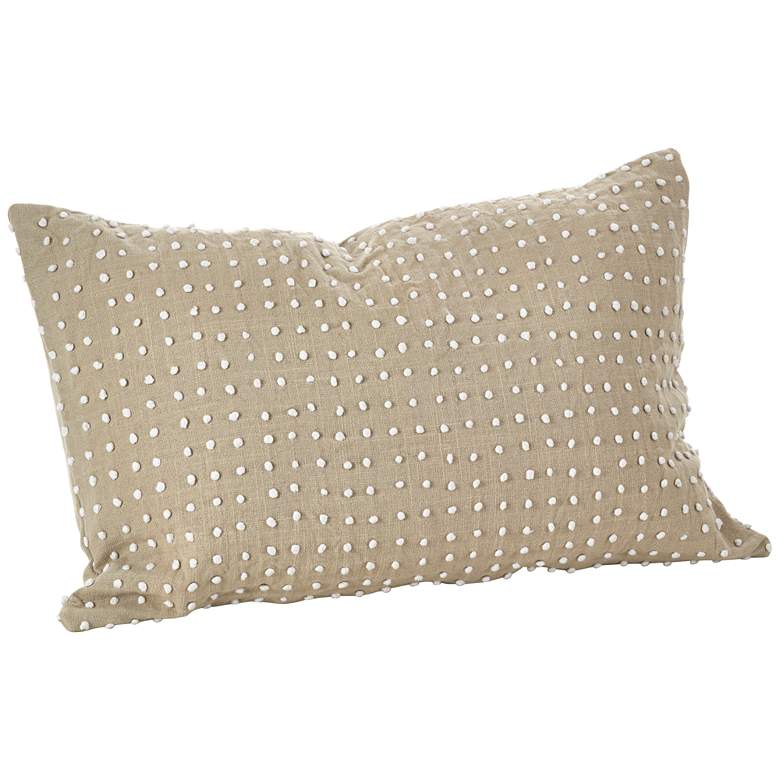 Image 1 French Knot 23 inch x 14 inch Natural Cotton Accent Pillow
