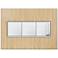 French Oak 3-Gang Real Metal Wall Plate w/ 2 Switches and Dimmer