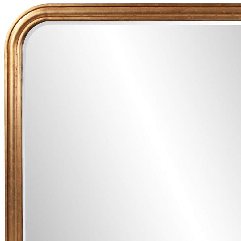 Image 4 French Philippe 48" Wide Gold Leaf Mantel Wall Mirror more views