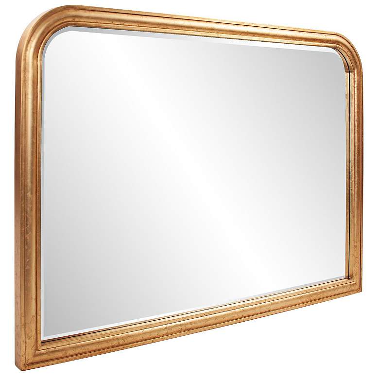 Image 5 French Philippe 48" Wide Gold Leaf Mantel Wall Mirror more views
