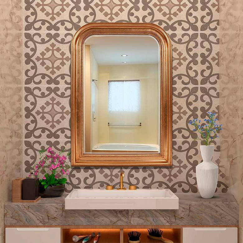 Image 3 French Philippe Gold Leaf 30" x 42" Vanity Wall Mirror more views