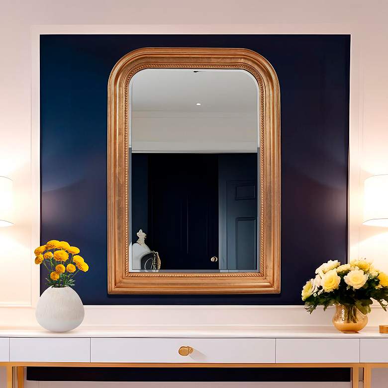 Image 4 French Philippe Gold Leaf 30" x 42" Vanity Wall Mirror more views