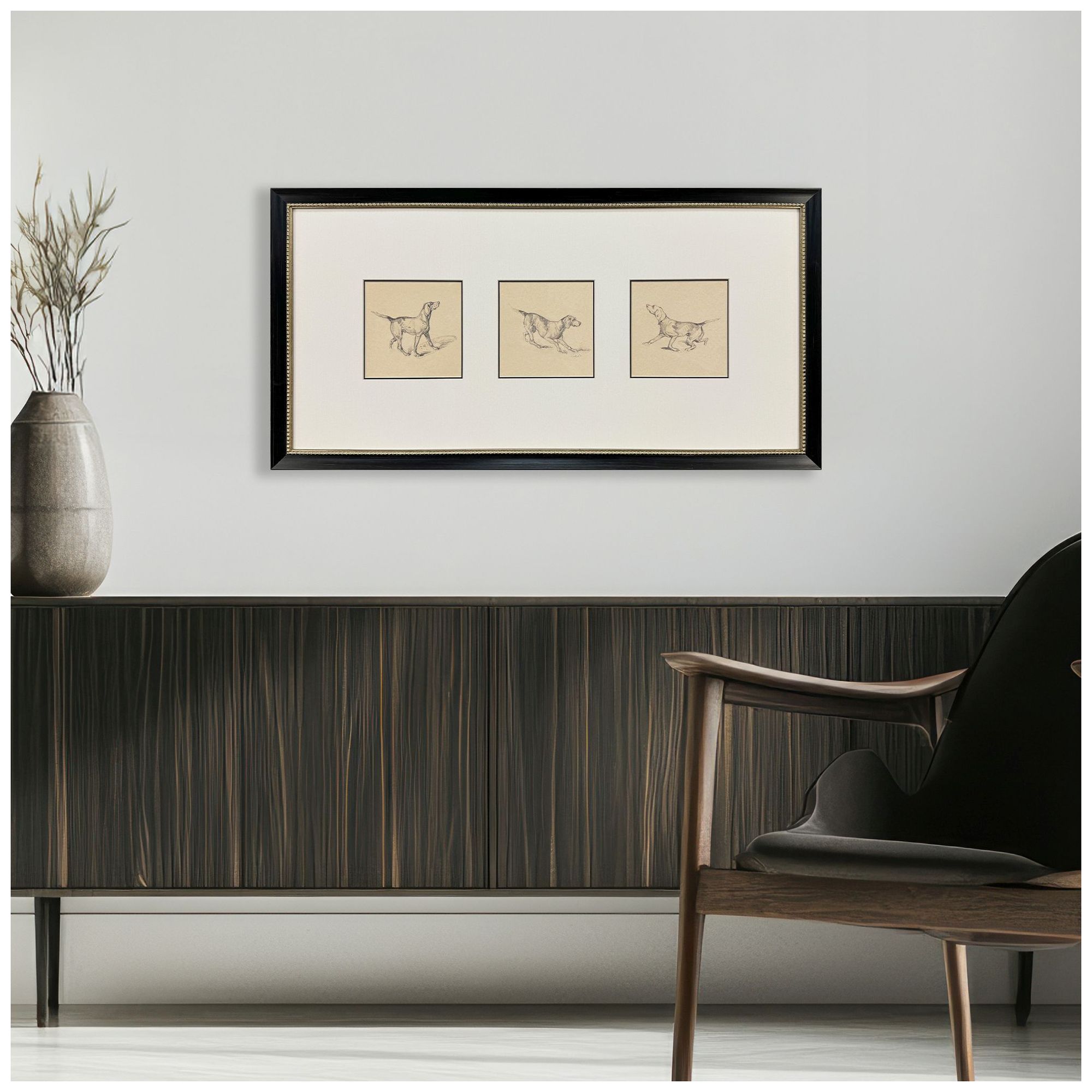 Image 4 French Pointer Series 34"W x 17"H Framed Art more views