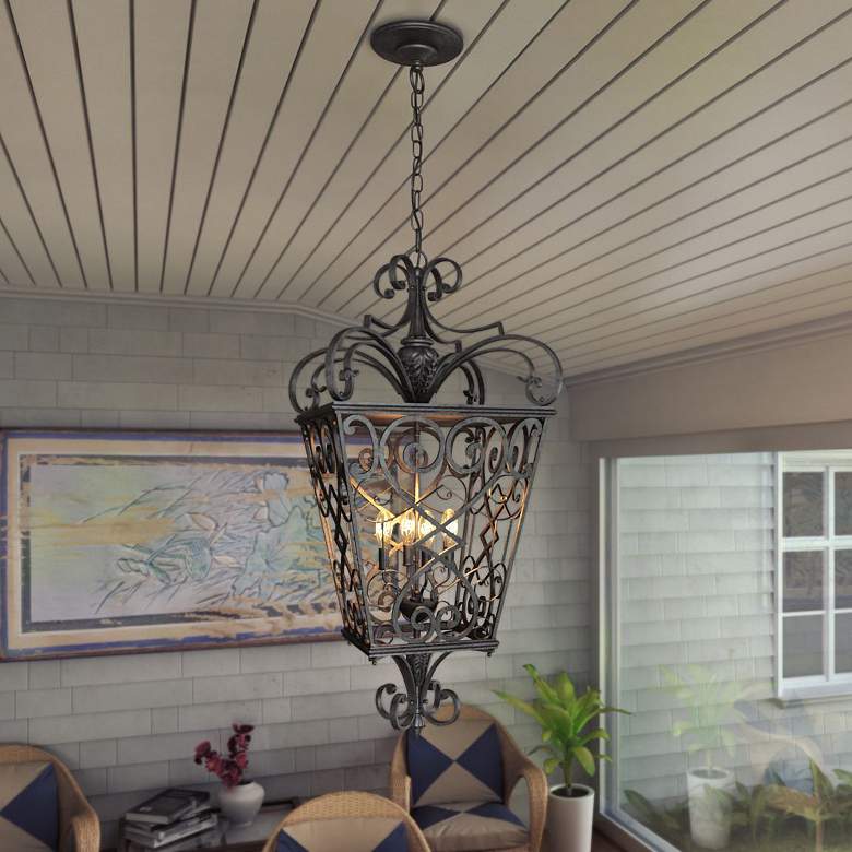 Image 3 French Quarter Marcado Black Four Light Hanging Lantern more views