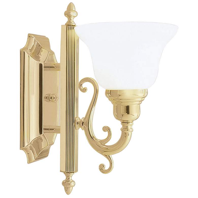 Image 1 French Regency 1-Light Polished Brass Arm Wall Sconce