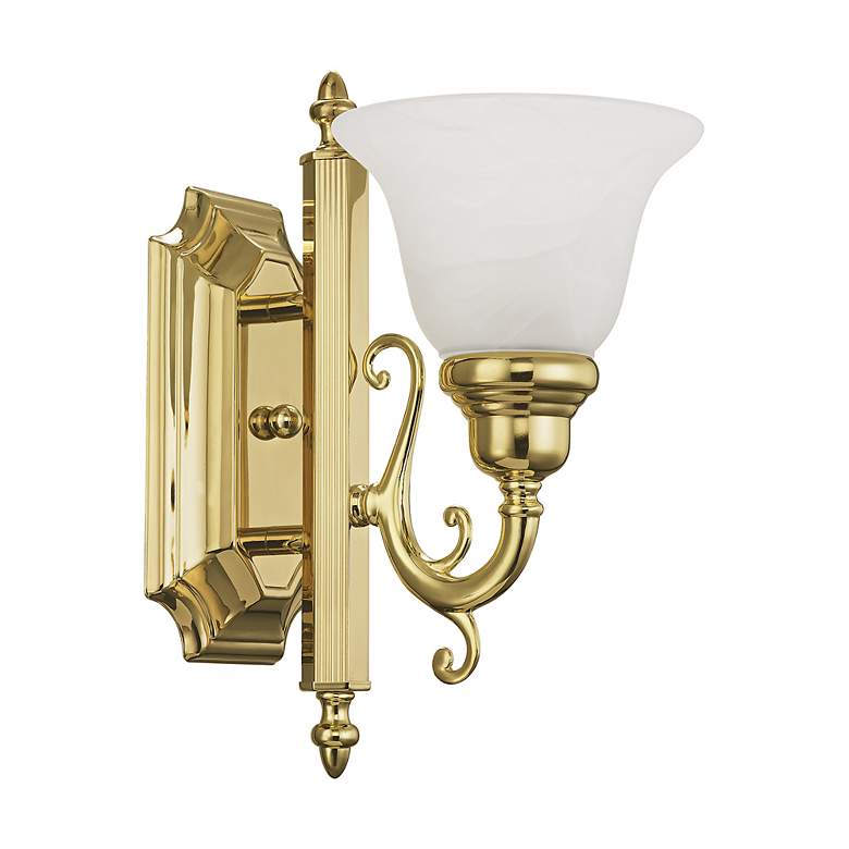 Image 3 French Regency 1-Light Polished Brass Arm Wall Sconce more views