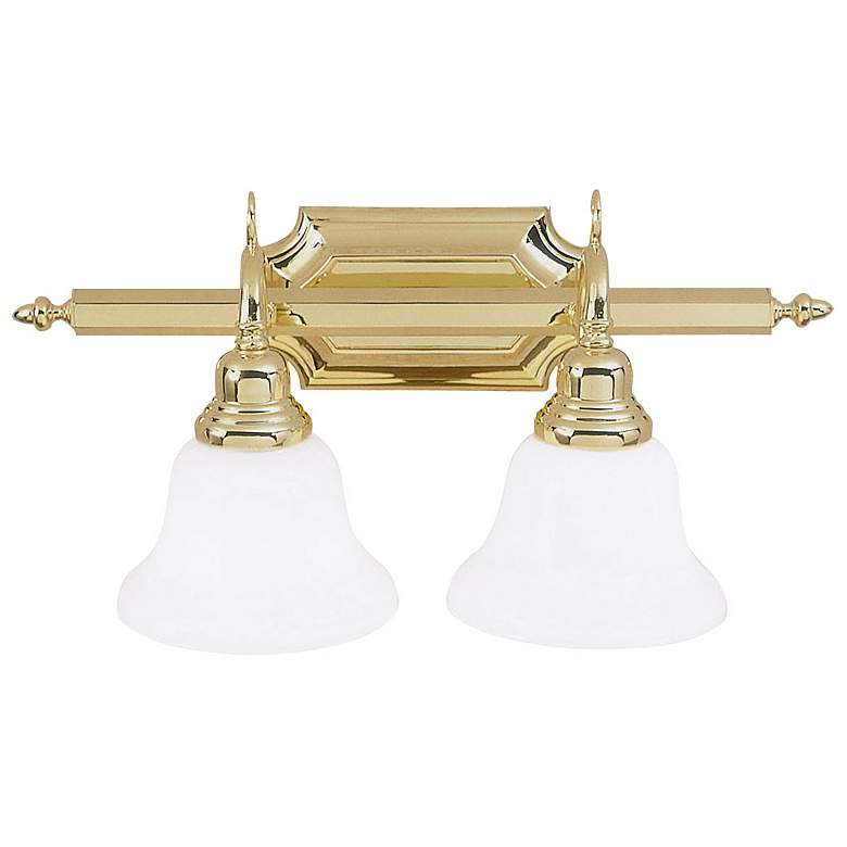 Image 2 French Regency 2 Light Polished Brass Bath Vanity