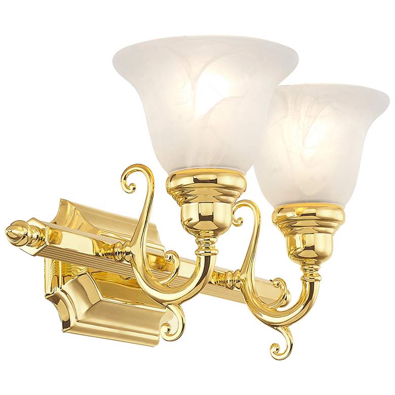 Image 7 French Regency 2 Light Polished Brass Bath Vanity more views