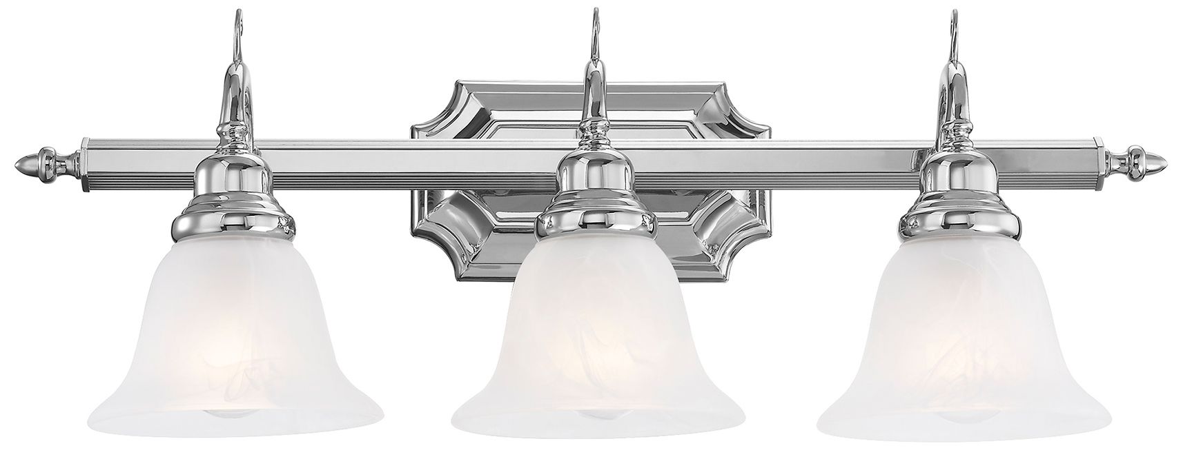Image 2 French Regency 25" Wide Polished Chrome 3-Light Bath Light