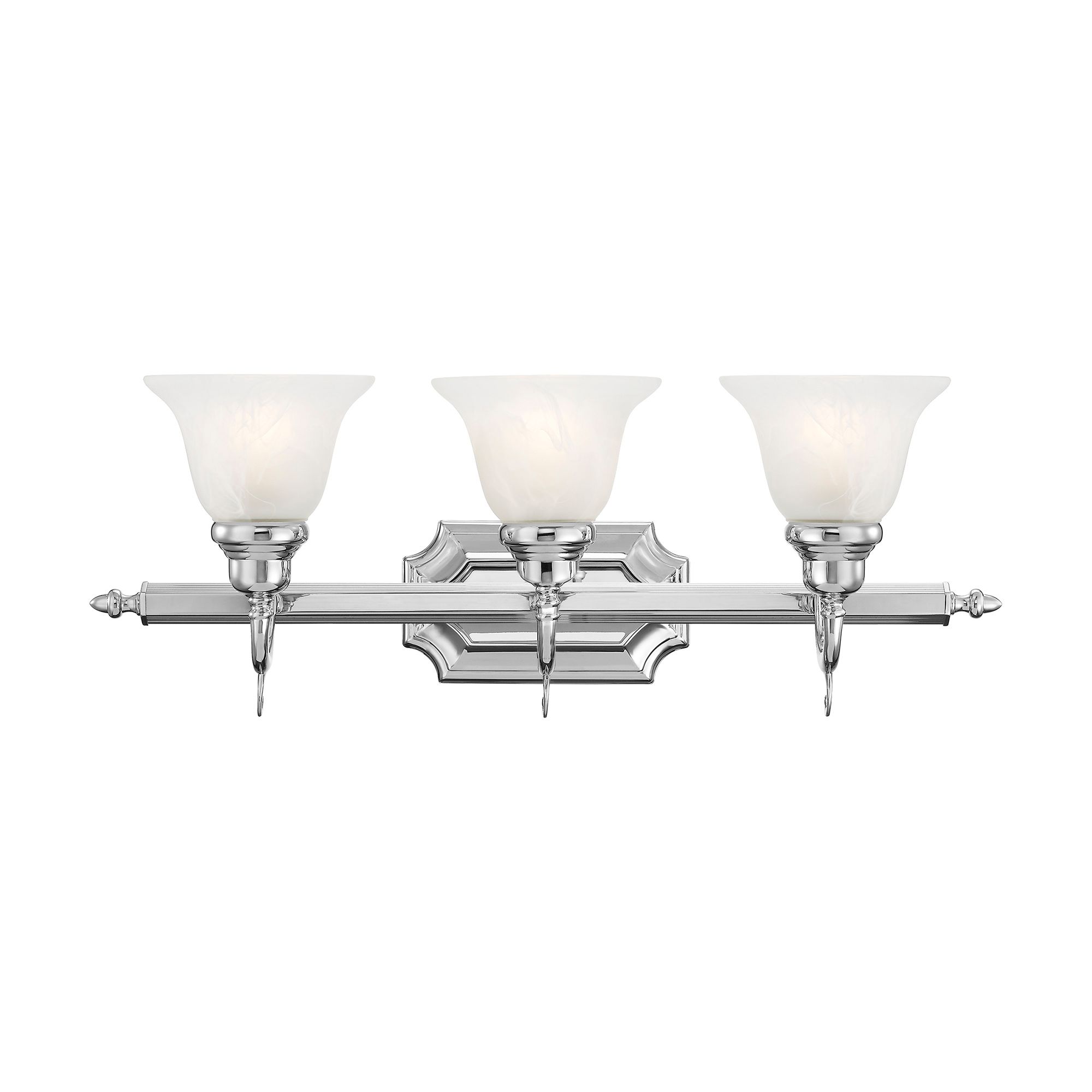 Image 5 French Regency 25" Wide Polished Chrome 3-Light Bath Light more views