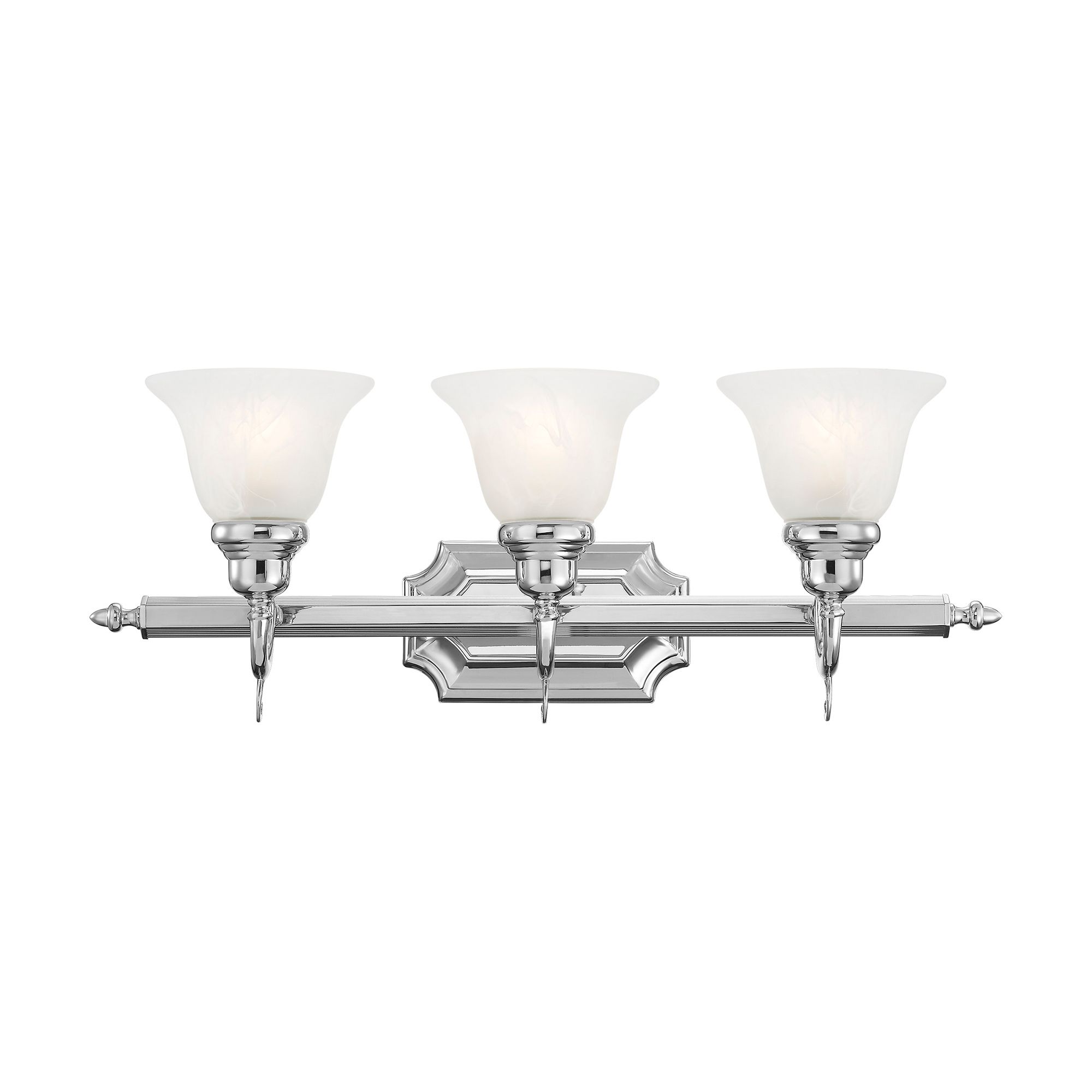 Image 6 French Regency 25" Wide Polished Chrome 3-Light Bath Light more views