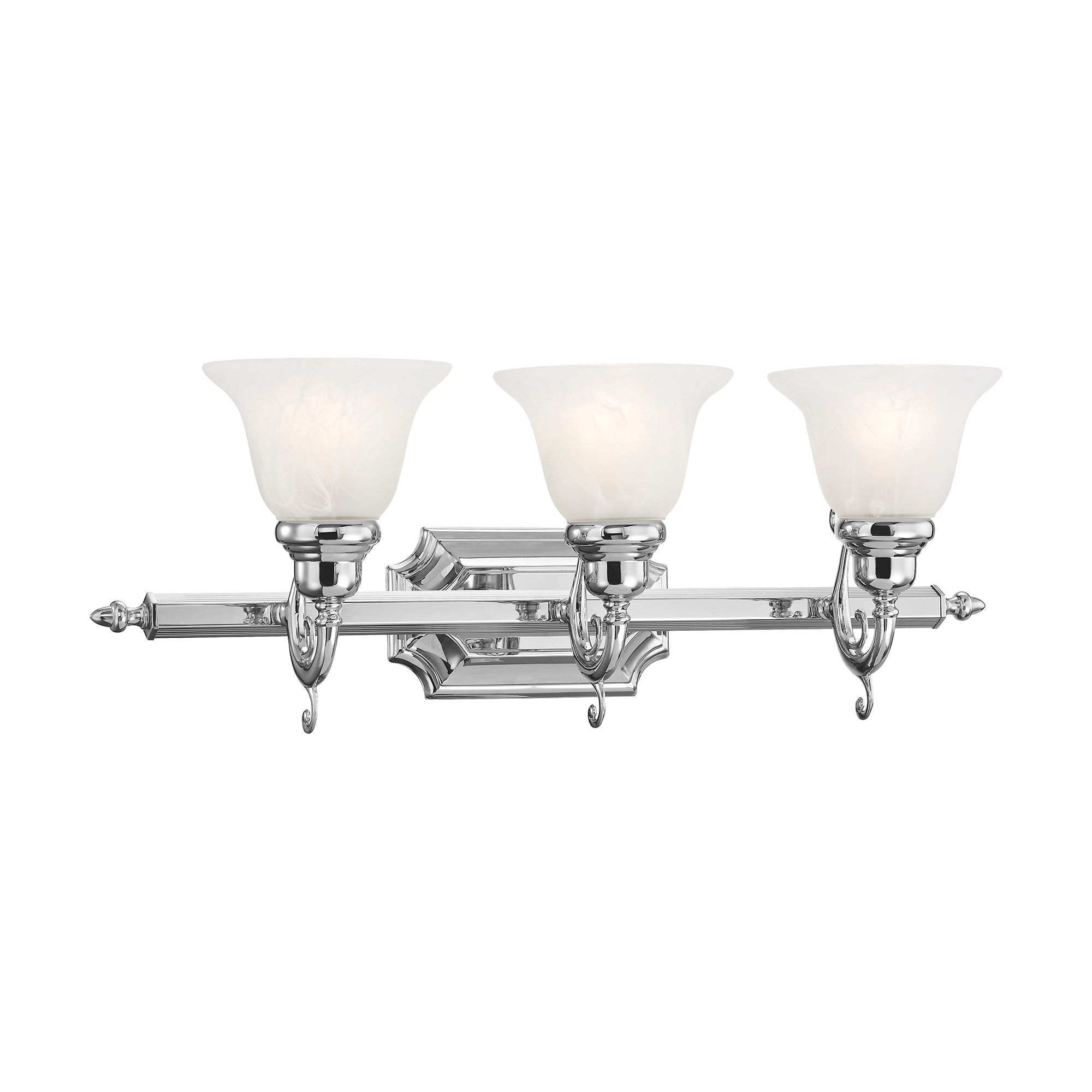 Image 7 French Regency 25" Wide Polished Chrome 3-Light Bath Light more views