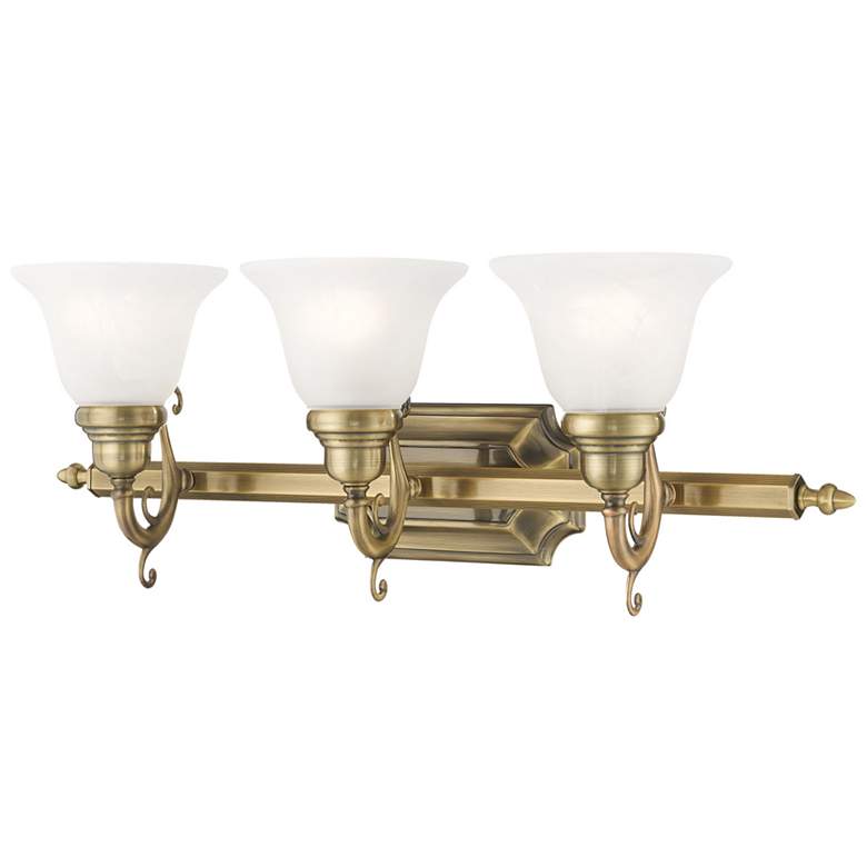 Image 1 French Regency 3-Light 9.25-in Antique Brass Bell Vanity Light