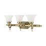 Thumbnail3 of French Regency 3-Light 9.25-in Antique Brass Bell Vanity Light more views
