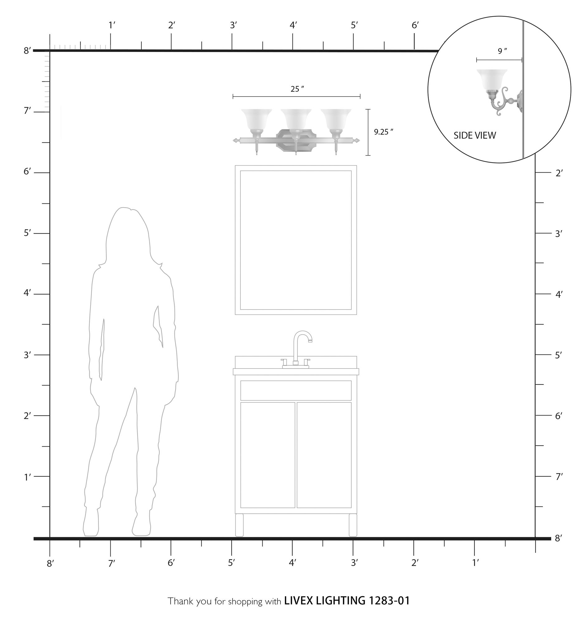 French Regency 3-Light 9.25-in Antique Brass Bell Vanity Light