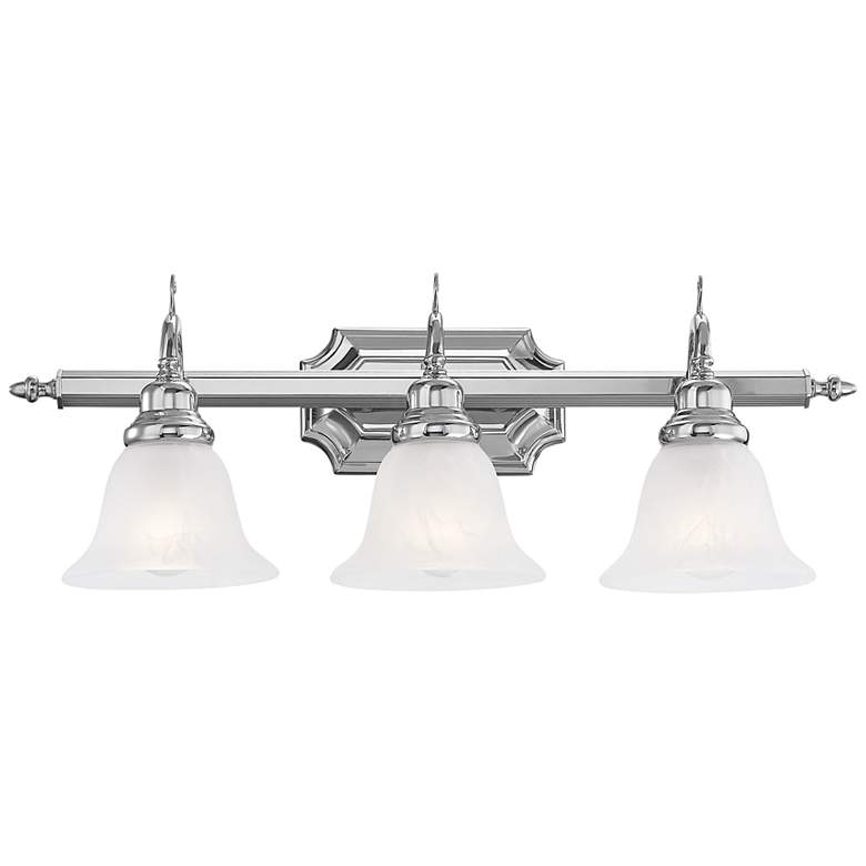 Image 2 French Regency 3-Light 9.25-in Chrome Bell Vanity Light