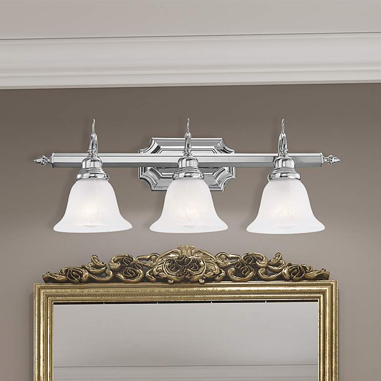 Image 1 French Regency 3-Light 9.25-in Chrome Bell Vanity Light