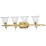 French Regency 4-Light 9.25-in Polished Brass Bell Vanity Light