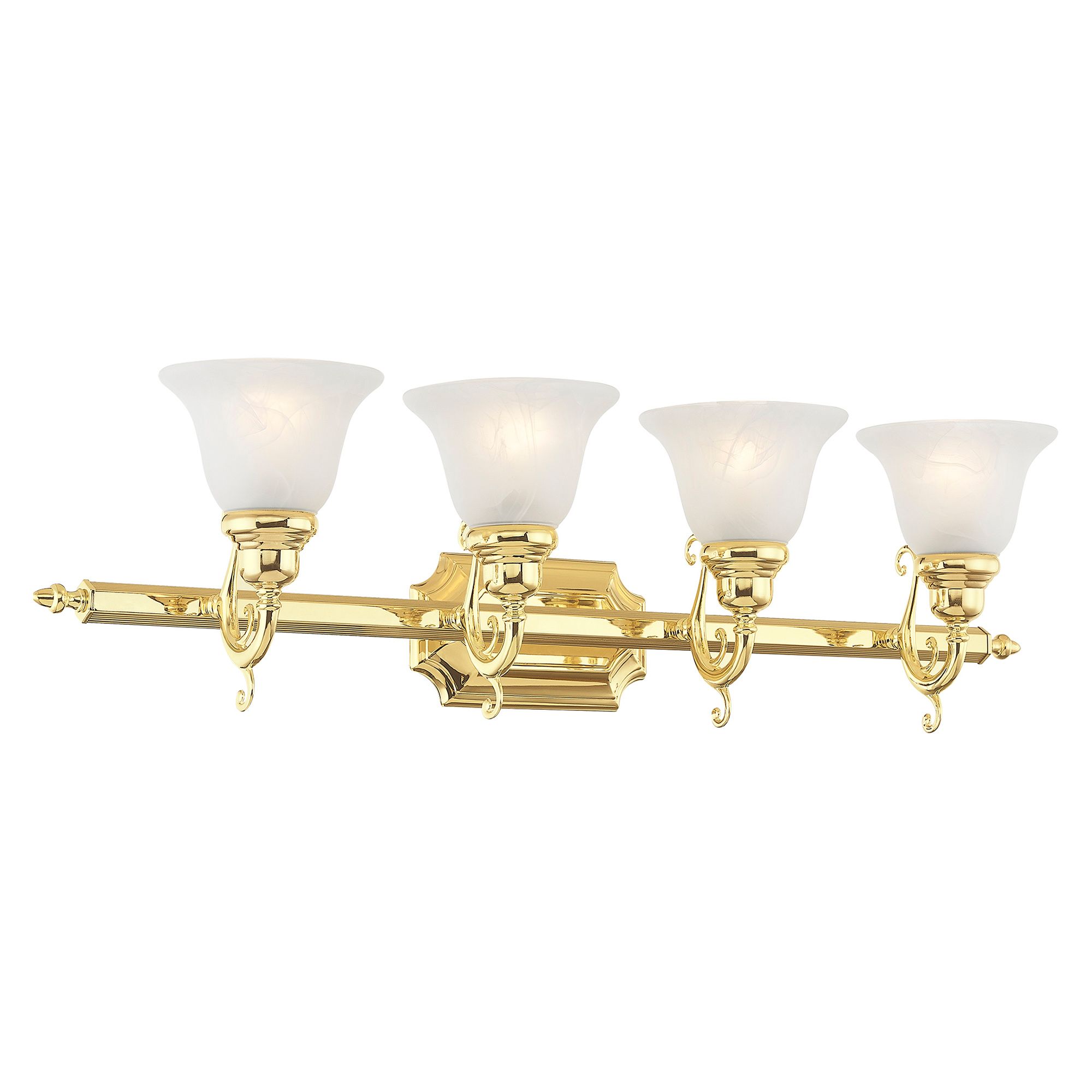 French Regency 4-Light 9.25-in Polished Brass Bell Vanity Light