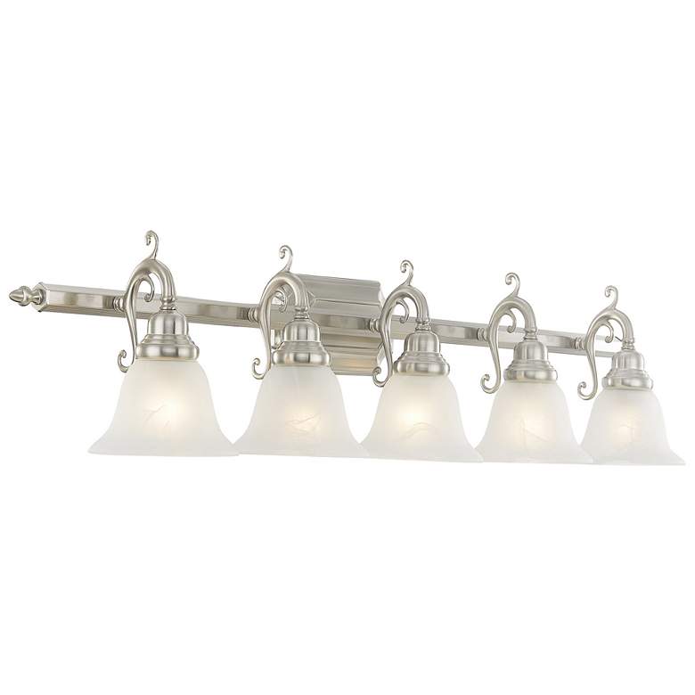 Image 1 French Regency 5-Light 9.25-in Brushed Nickel Bell Vanity Light