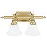 2_French Regency 9 1/4"H Polished Brass 2-Light Wall Sconce