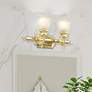 1_French Regency 9 1/4"H Polished Brass 2-Light Wall Sconce