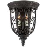 French Scroll 14 1/4&quot; High Rubbed Bronze Wall Sconce