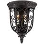 French Scroll 14 1/4" High Rubbed Bronze Wall Sconce