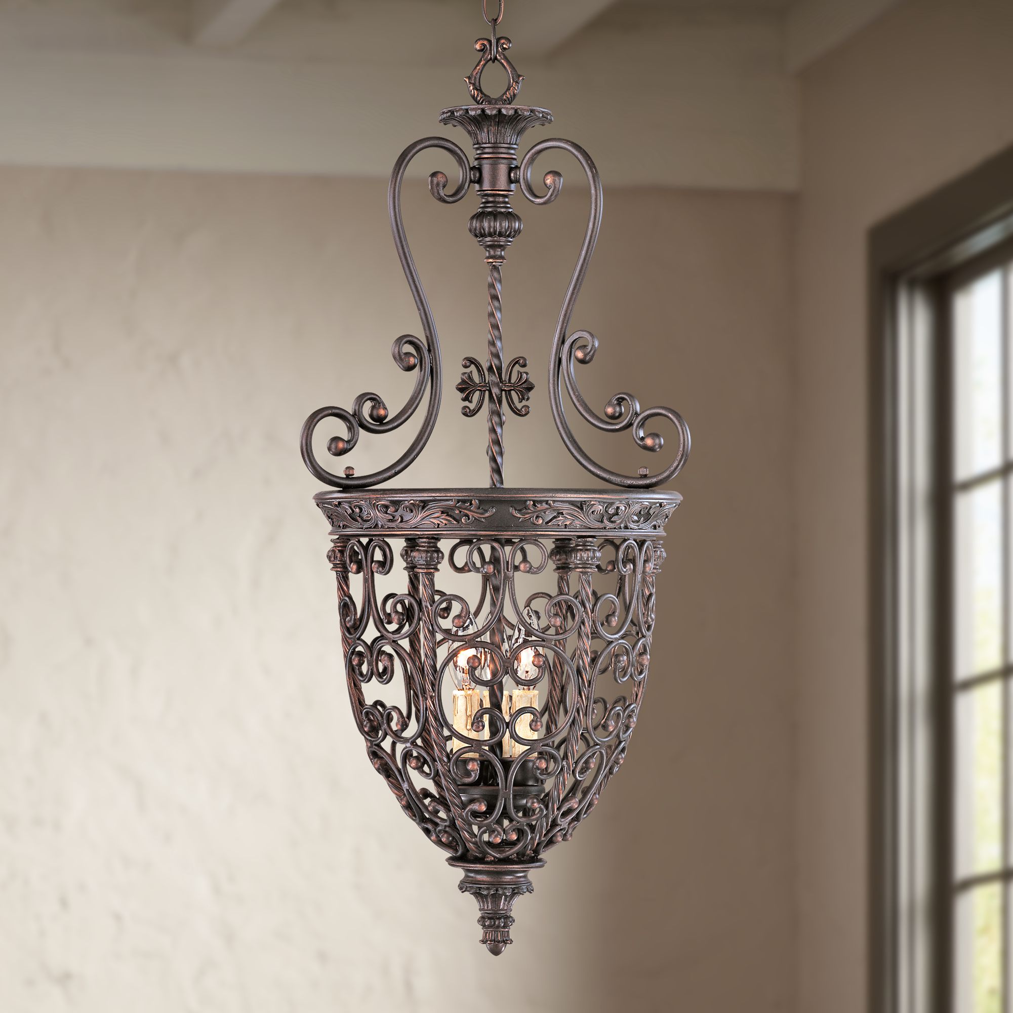 iron foyer chandelier