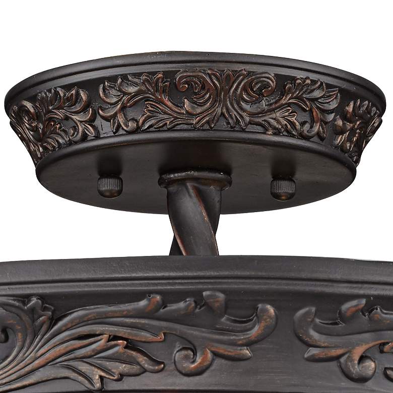 Image 4 French Scroll 16 1/2 inch Rubbed Bronze Finish Traditional Ceiling Light more views