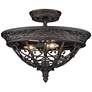 French Scroll 16 1/2" Rubbed Bronze Finish Traditional Ceiling Light